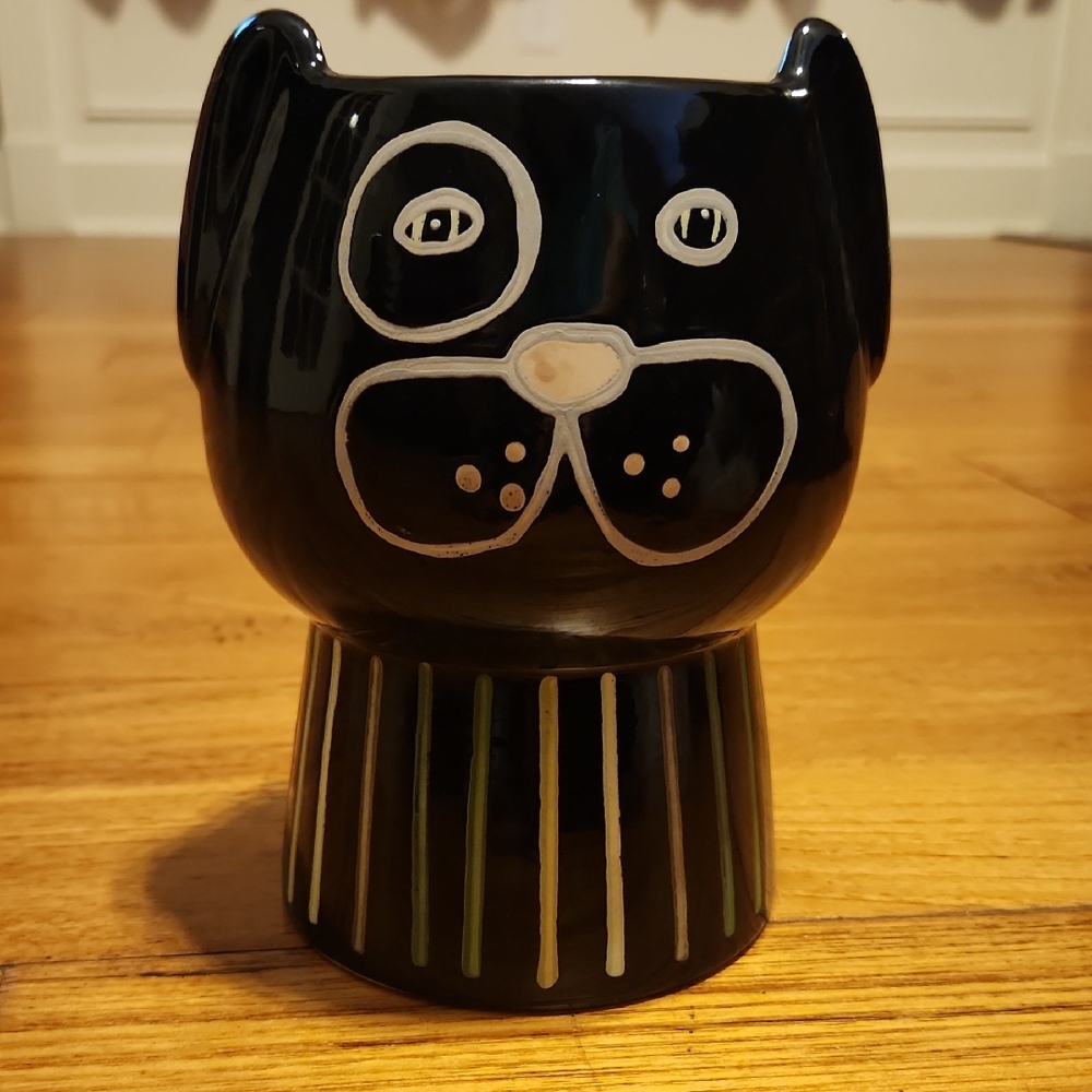 Black Cat Ceramic Planter
